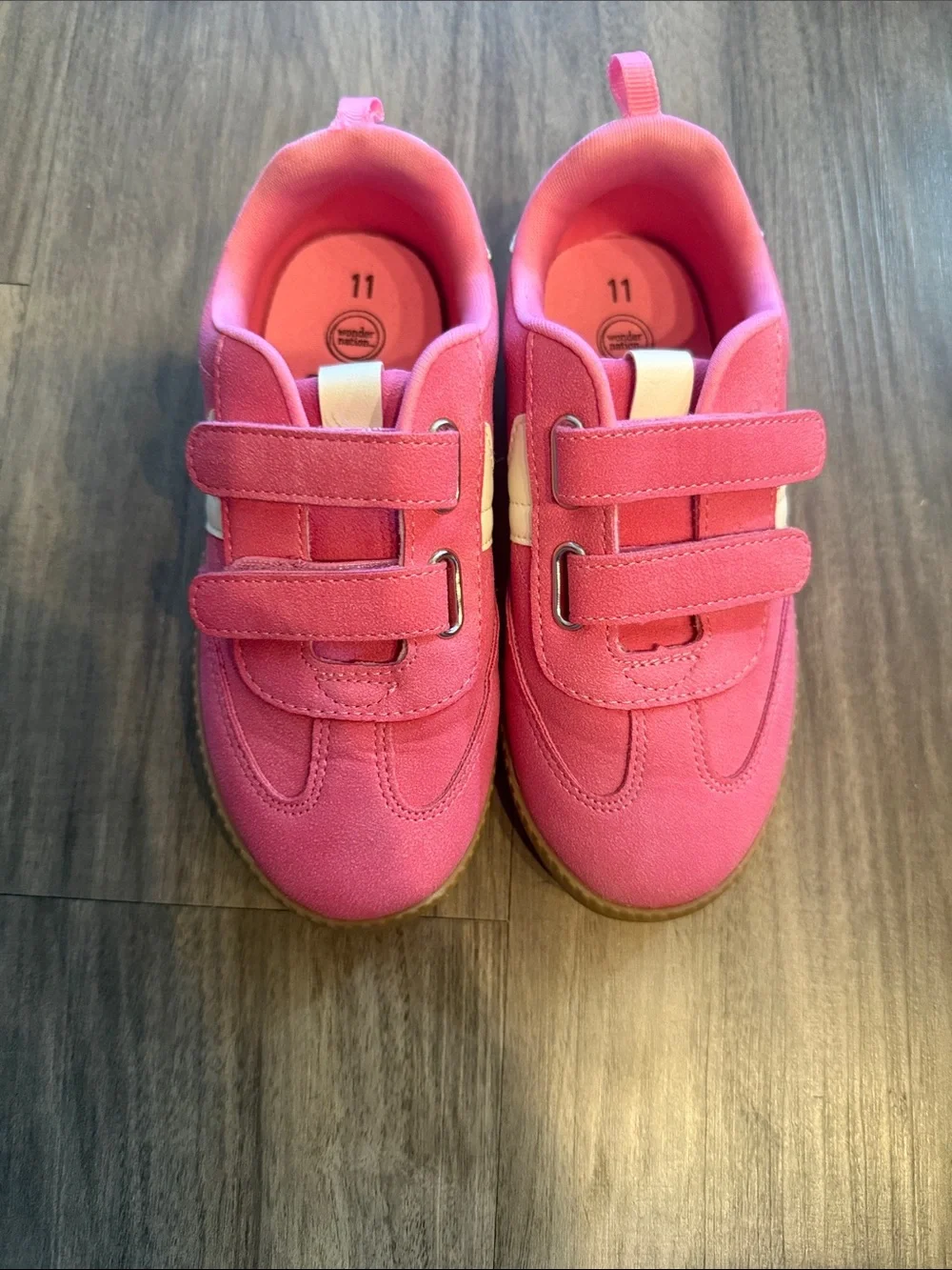 NEW-wonder nation Pink Velcro Kids Sneakers